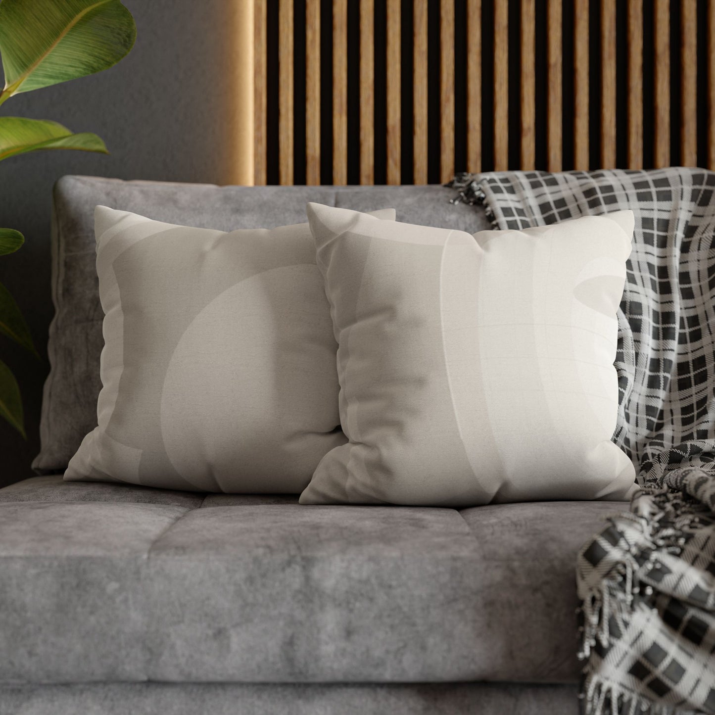 Neutral Abstract Swirl Pillowcase | Square Pillowcase, Spun Polyester