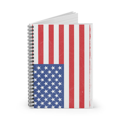 American Flag Spiral Notebook - Ruled Lines, Patriotic Journal, USA Theme, Gift for Veterans, College Supplies, Independence Day Notebook - TRV