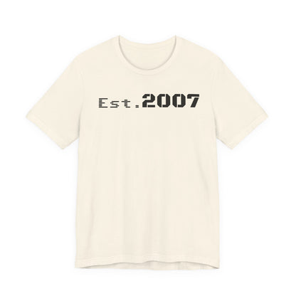Unisex Casual Tee with Established 2007, Vintage T-Shirt, Anniversary Gift, Birthday Shirt, Year Established Top