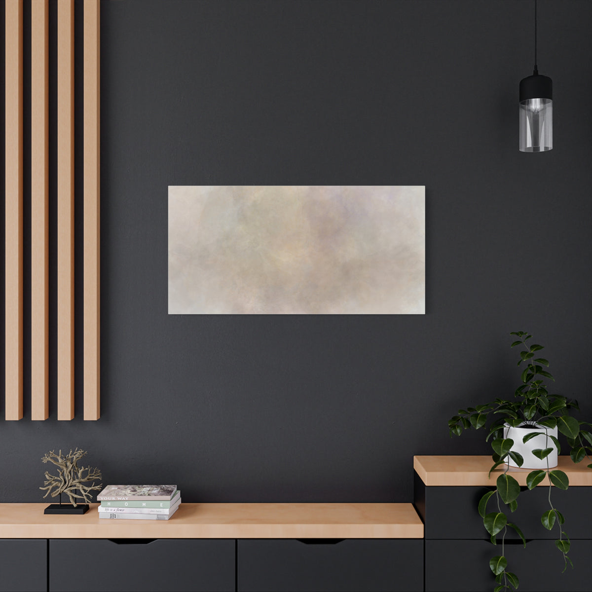 Soft neutral abstract fog canvas print by Printify, featuring a calming, modern abstract design on a high-quality canvas surface.