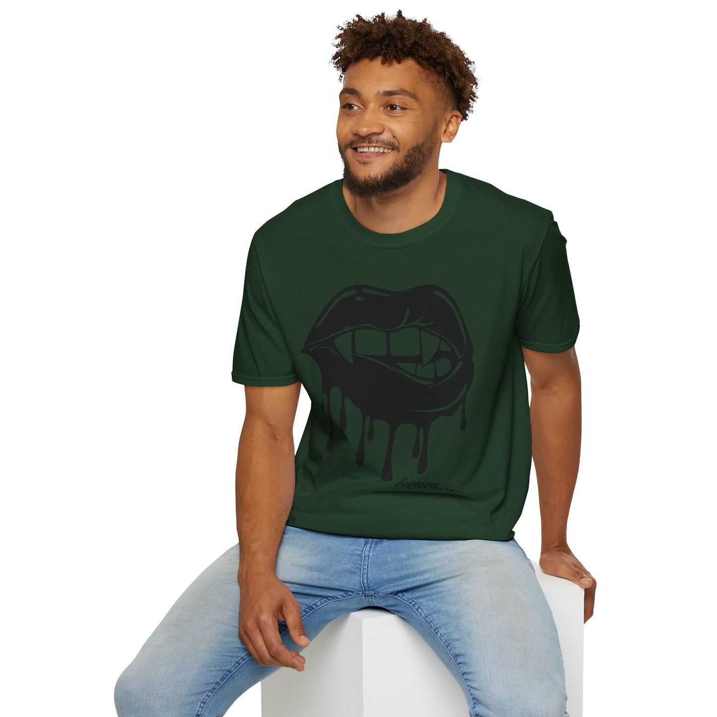 Edgy Graphic Unisex T-Shirt - Dripping Mouth Design, Cool Tee, Trendy Shirt, Hipster Top, Streetwear, Alternative Fashion, Holiday Gift