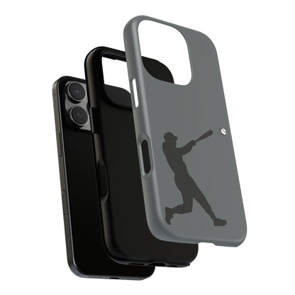 Printify baseball batter phone case, tough protective smartphone cover featuring a baseball player design for fans.