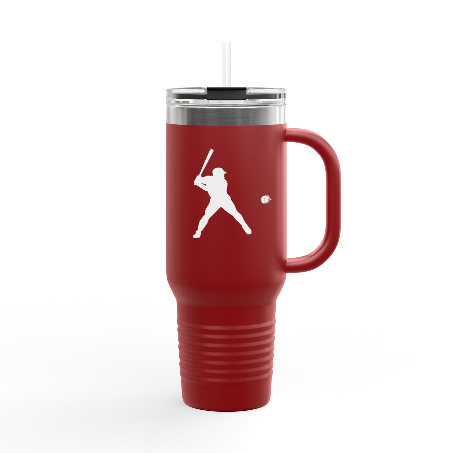 Insulated Travel Mug for Sports Lovers, 40oz Tumbler, Red Baseball Design, Perfect Gift for Fans, Outdoor Adventures, Road Trips, Tailgating