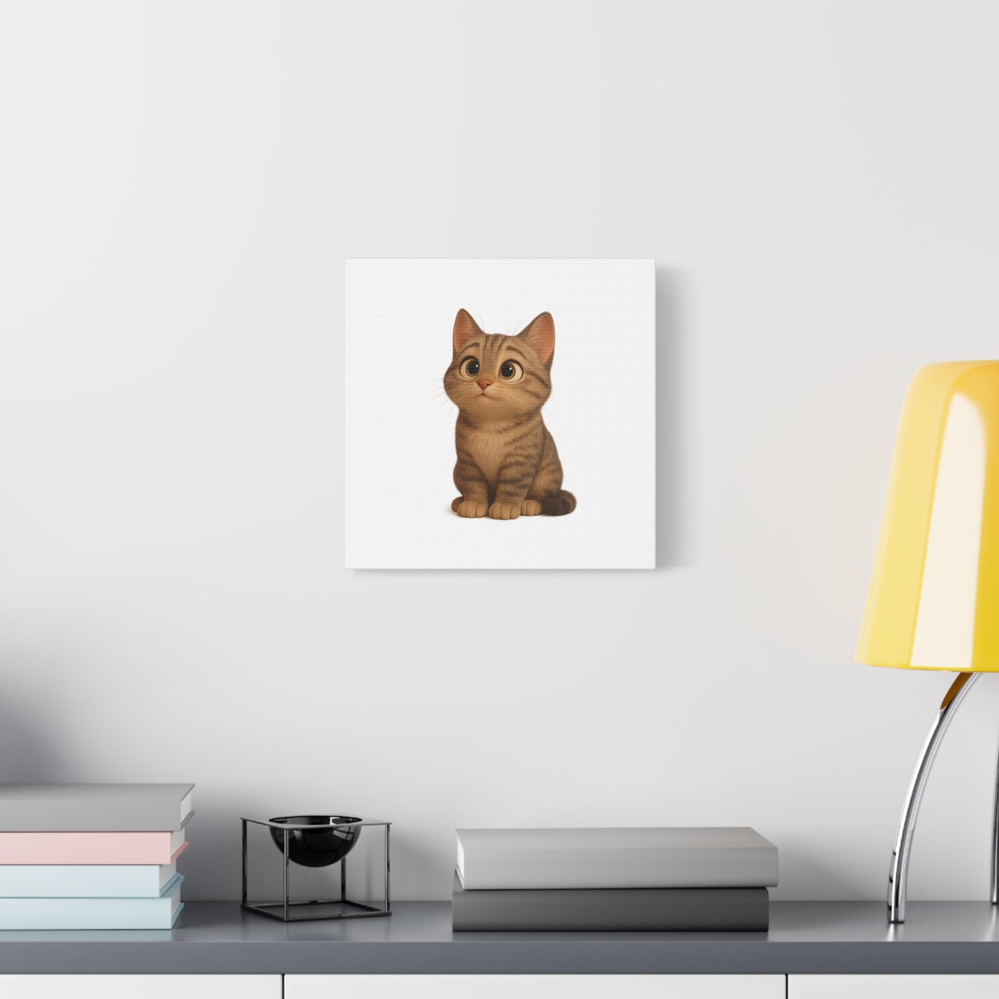 Adorable Cat Canvas Art, Cute Cat Wall Decor, Pet Lover Gift, Nursery Wall Art, Animal Print, Modern Home Decor - TRV