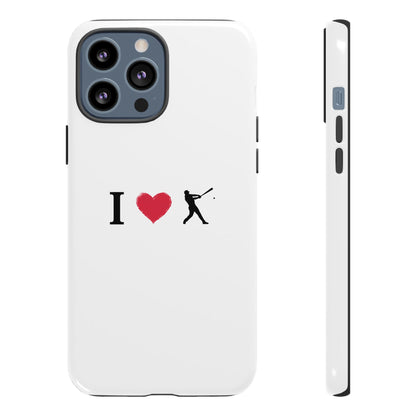 Baseball Love Phone Case, Tough Cases for Sports Lovers, i Heart Baseball Protection, Gift for Players, Cute Sports Case - TRV
