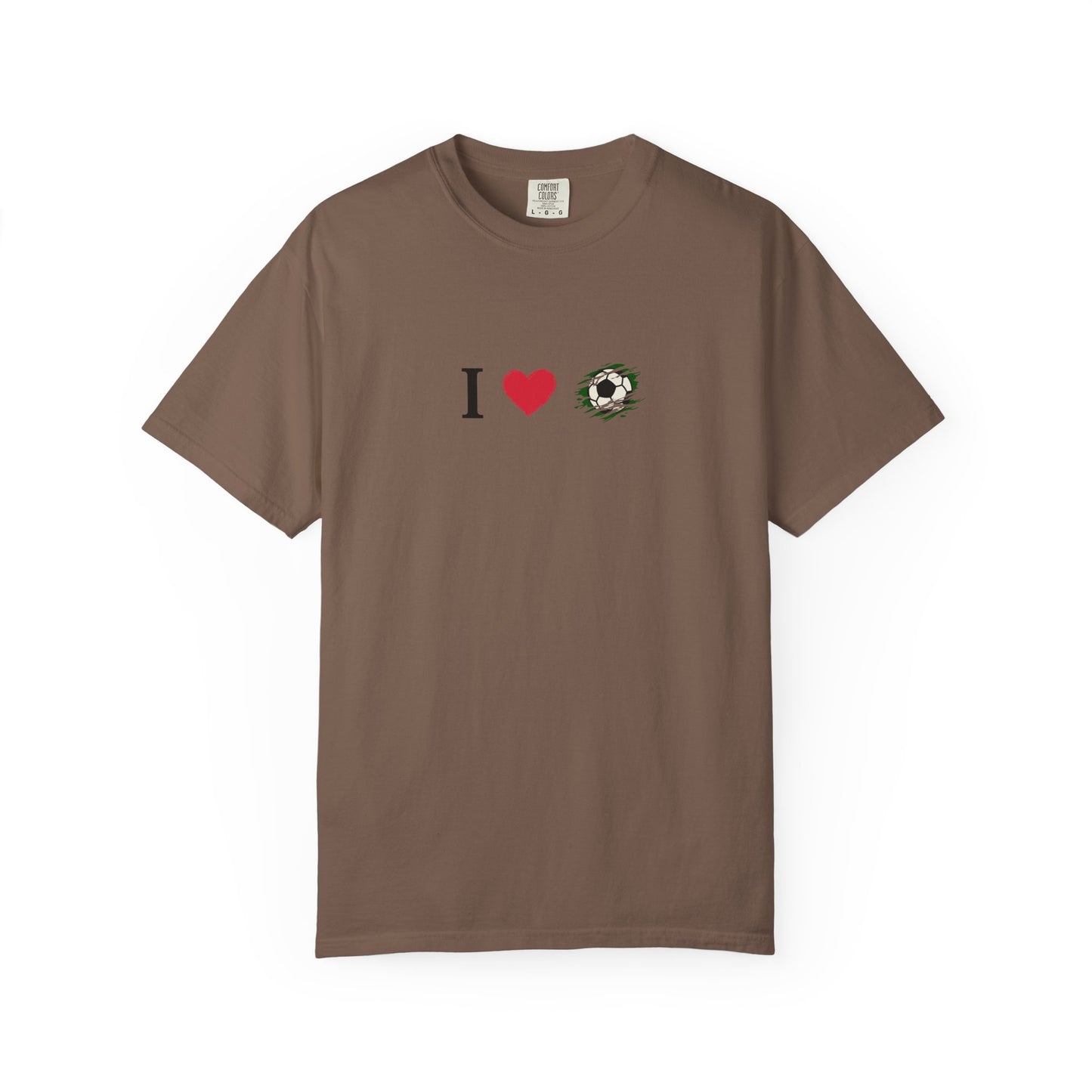 I Love Football (Soccer) Unisex Garment-Dyed T-shirt, Casual Tee, Everyday Wear, Gift for Him/Her, Stylish Apparel - TRV