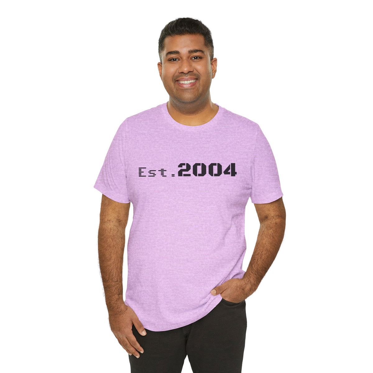 Minimal vintage Est. 2004 T-shirt by Printify featuring a simple design and classic fit for casual wear.