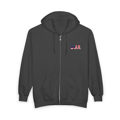 USA Flag Full‑Zip Hoodie — American Patriotic Zip-Up Sweatshirt