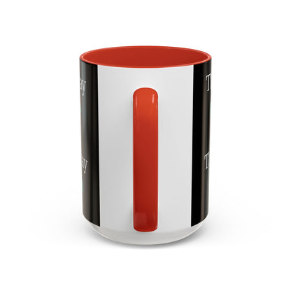 Ceramic coffee mug with "This Way or That Way" arrow design, available in 11oz or 15oz, by Printify