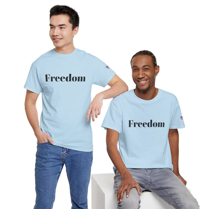 Freedom script tee | T-Shirt, American flag sleeve - TRV