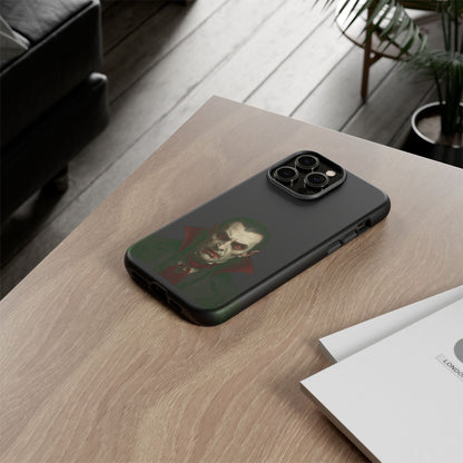 Gothic Dracula vampire portrait phone case for iPhone, featuring horror-themed artwork on a Printify phone cover.