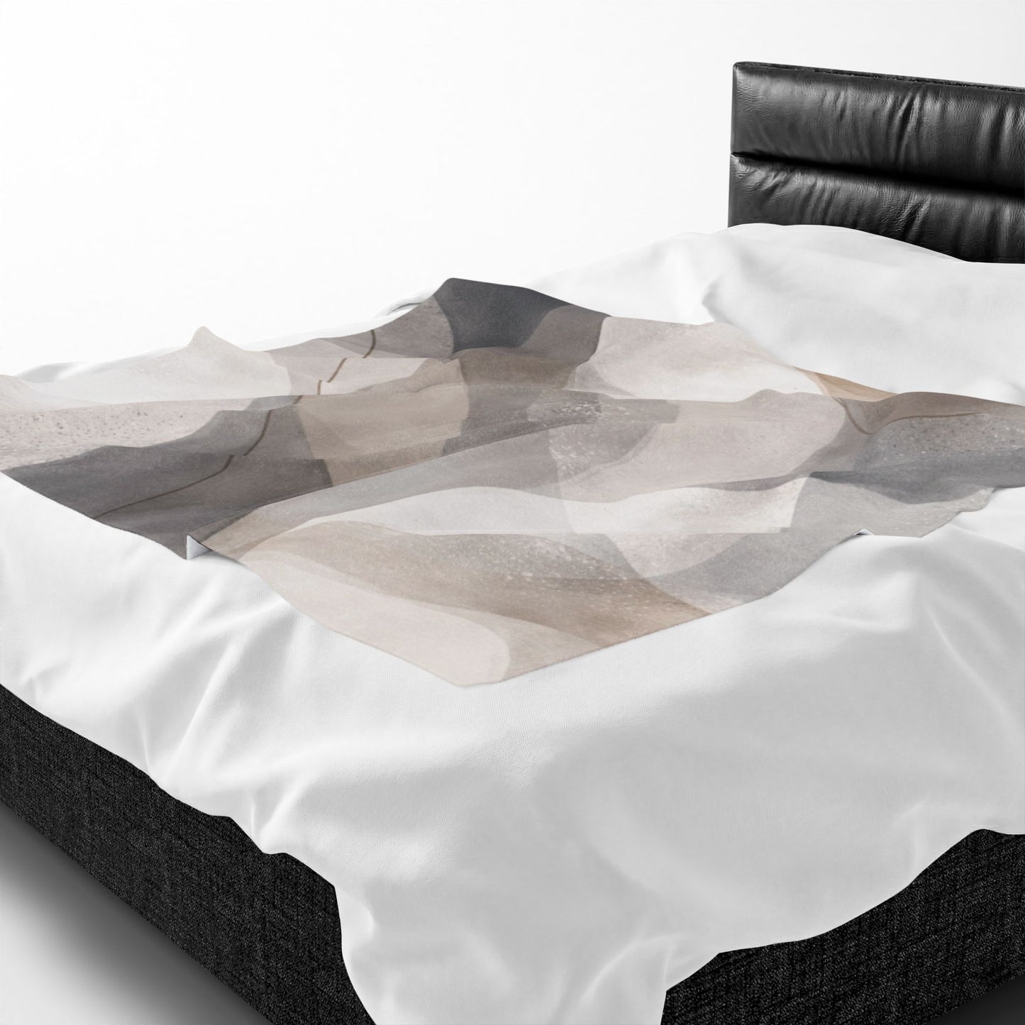 Neutral Abstract Watercolor Blanket | Modern Geometric Waves Throw