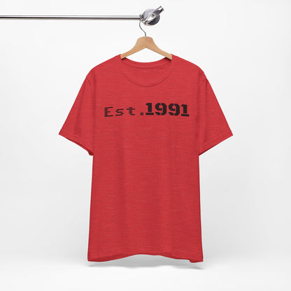 Unisex Vintage Est. 1991 Tee - Perfect Gift for Birthdays, Anniversaries, Throwback Fashion, Casual Wear, Milestone Celebrations