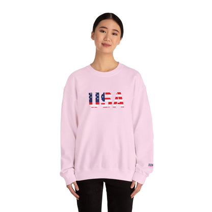 USA Flag Unisex Crewneck Sweatshirt, Cozy Apparel, Casual Wear, Independence Day Gift, Americana Style