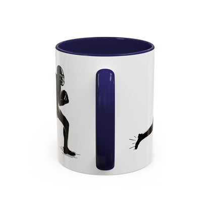 Football Player Themed Accent Coffee Mug, Sports Fan Gift, Unique Mug for Athletes, Coffee Lover, Game Day Essential - TRV