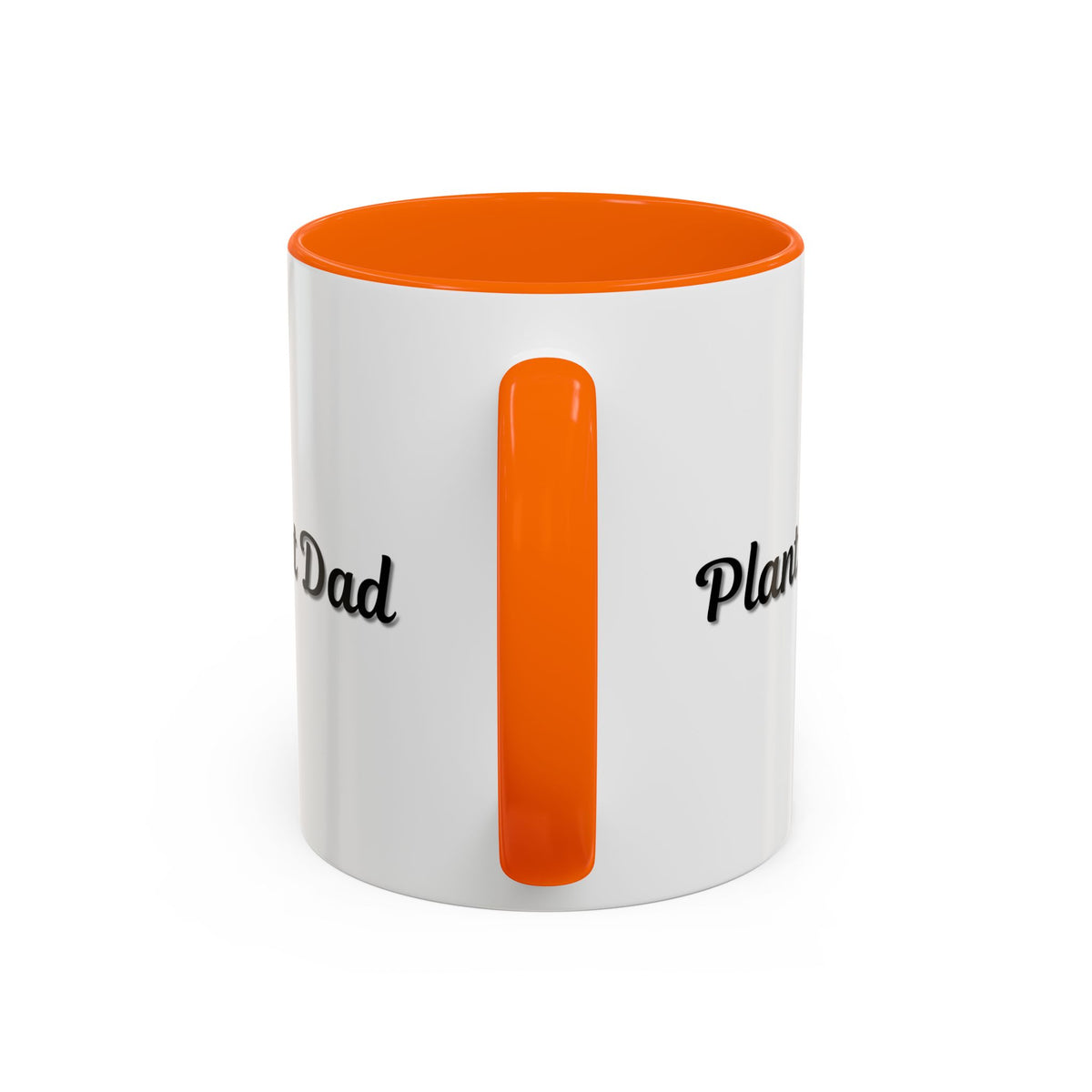 Black-handle Plant Dad coffee mug with plant-themed design, perfect for plant lover gift, 11oz or 15oz size.