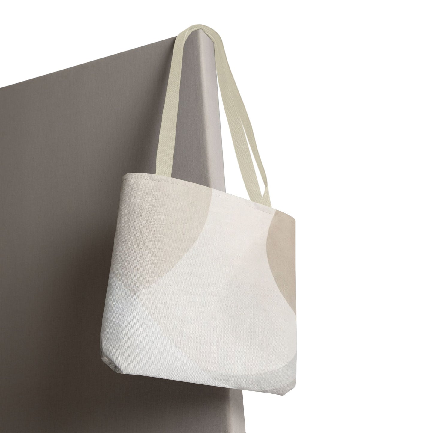 Neutral Abstract Geometric Tote Bag | Minimal Beige Shapes