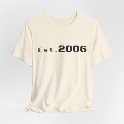 Vintage-style "Established 2006" graphic T-shirt by Printify featuring bold lettering and a retro birthday gift design.
