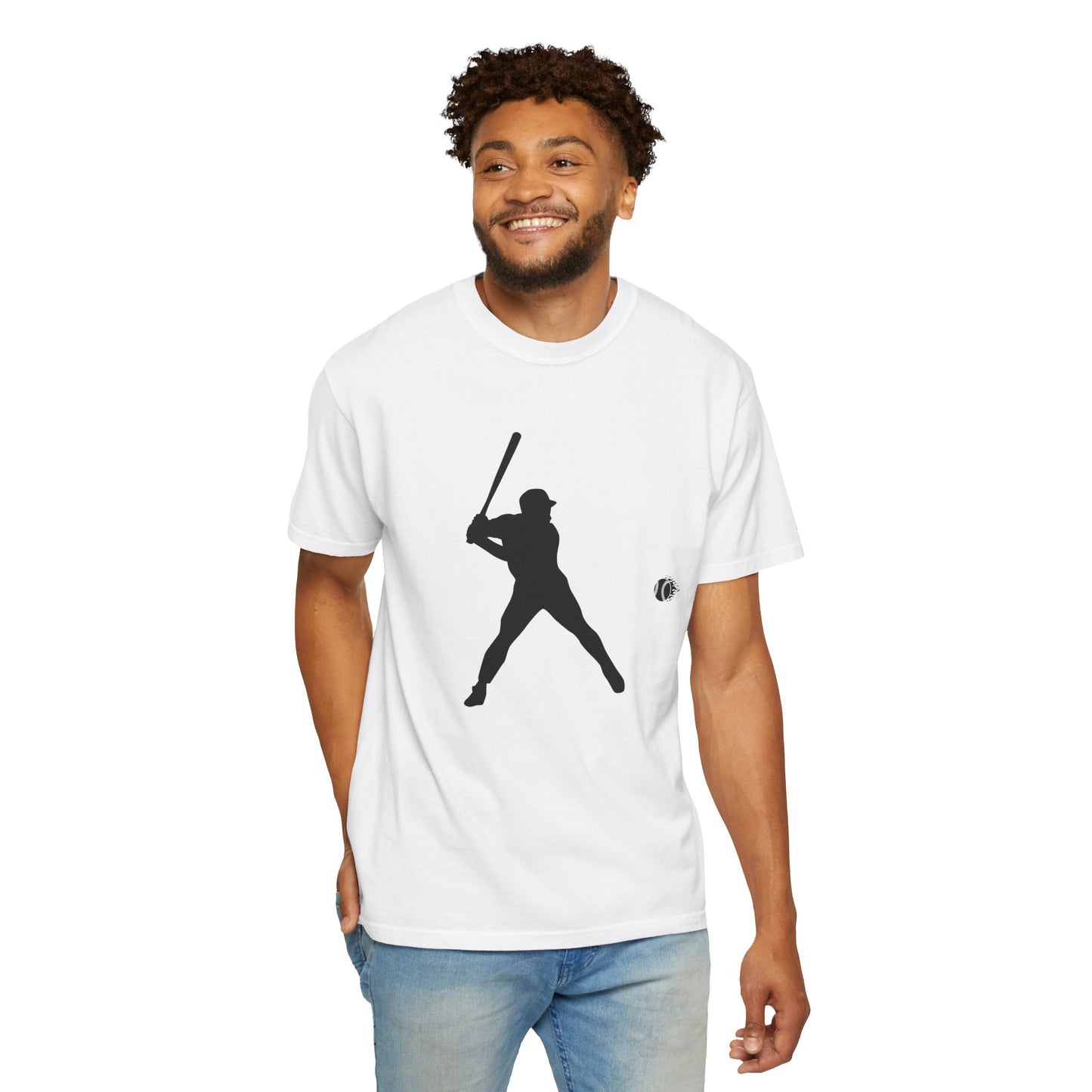 Unisex Baseball Silhouette Tee, Casual Wear, Sports Fan Apparel, Gift for Athletes, Summer Outing Outfit, Soft Cotton Shirt