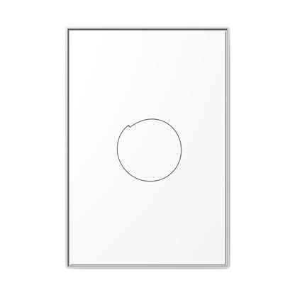 Framed matte canvas wall art featuring a minimal circular line design, by Printify, with clean, modern aesthetic.
