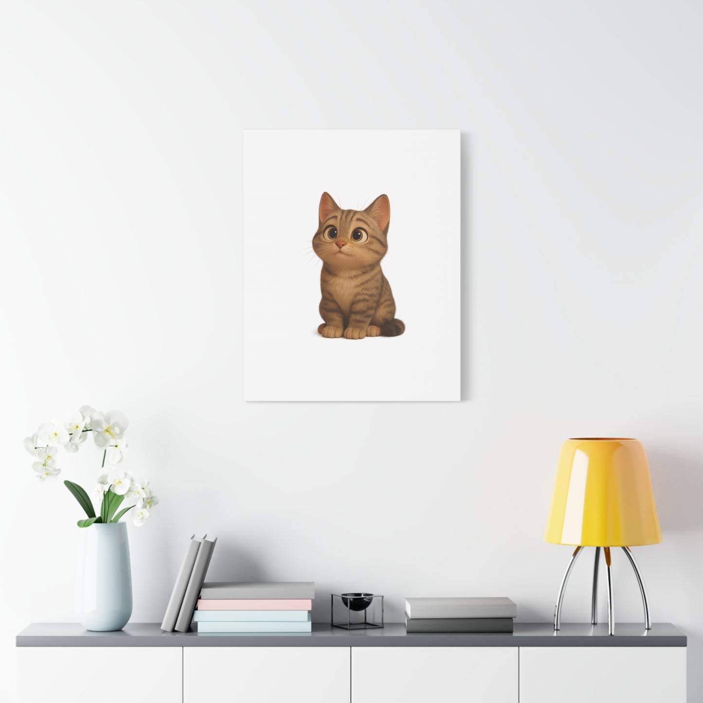 Adorable Cat Canvas Art, Cute Cat Wall Decor, Pet Lover Gift, Nursery Wall Art, Animal Print, Modern Home Decor - TRV