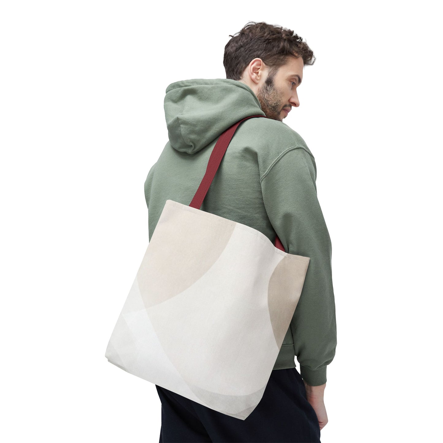 Neutral Abstract Geometric Tote Bag | Minimal Beige Shapes