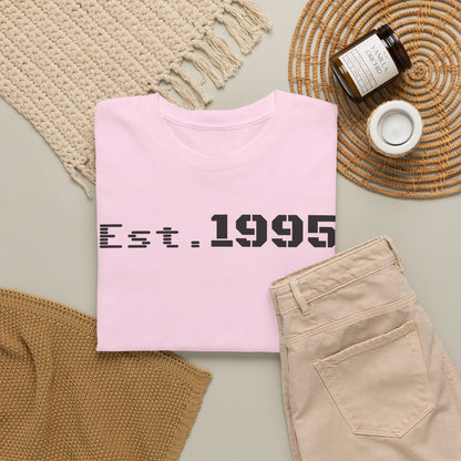 Unisex Heavy Cotton Tee - Est. 1995, Vintage Birthday Gift, Customizable Tee, Retro Unisex Shirt, Casual Everyday Wear
