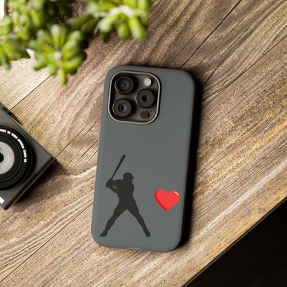 Printify Baseball Love phone case featuring sports-themed design, durable protective cover for sports lovers and Father's Day gift.