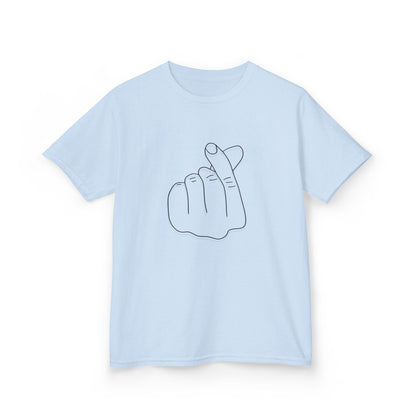 Cute Kids Heavy Cotton Tee - K-Pop Inspired Love Gesture