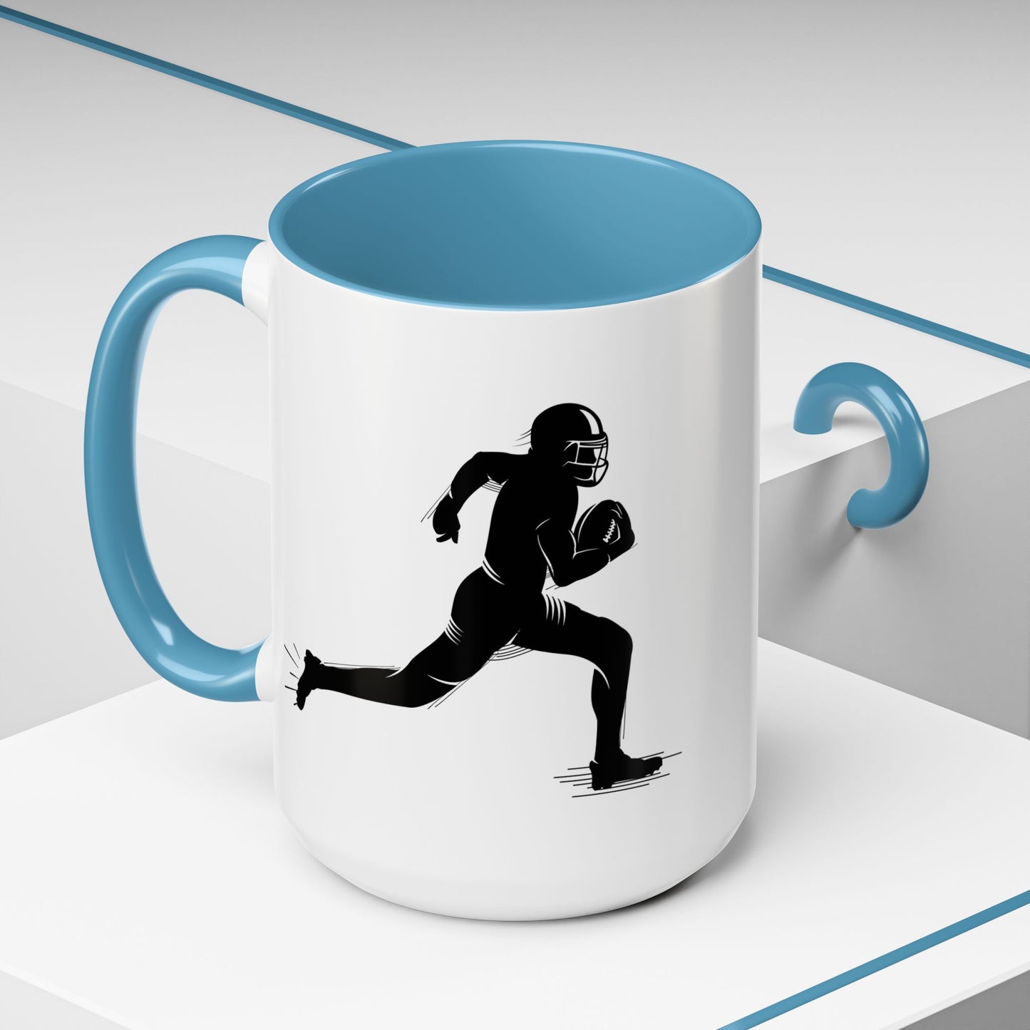Football Player Themed Accent Coffee Mug, Sports Fan Gift, Unique Mug for Athletes, Coffee Lover, Game Day Essential - TRV