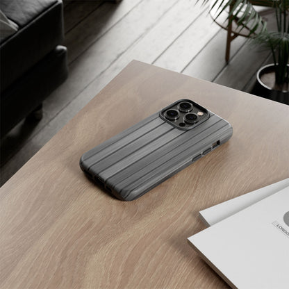 Ribbed metal texture iPhone phone case by Printify, tough protective cover with durable metal-inspired design.