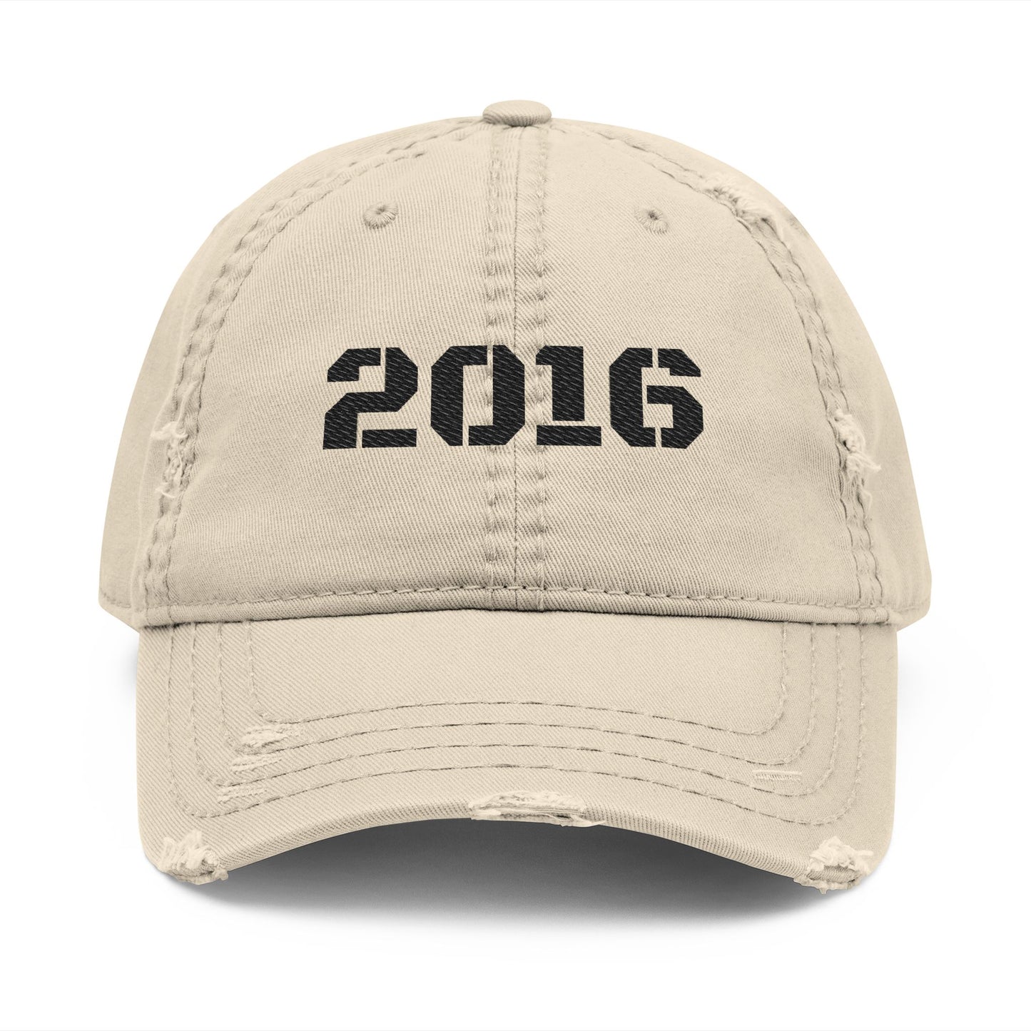 Embroidered Distressed Dad Hat, Cool Streetwear Cap for Men & Women, Casual Vintage Accessory, 2016 Cap, Gift Idea - TRV