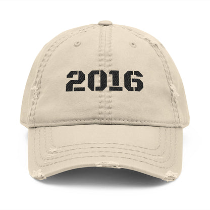 Embroidered Distressed Dad Hat, Cool Streetwear Cap for Men & Women, Casual Vintage Accessory, 2016 Cap, Gift Idea - TRV