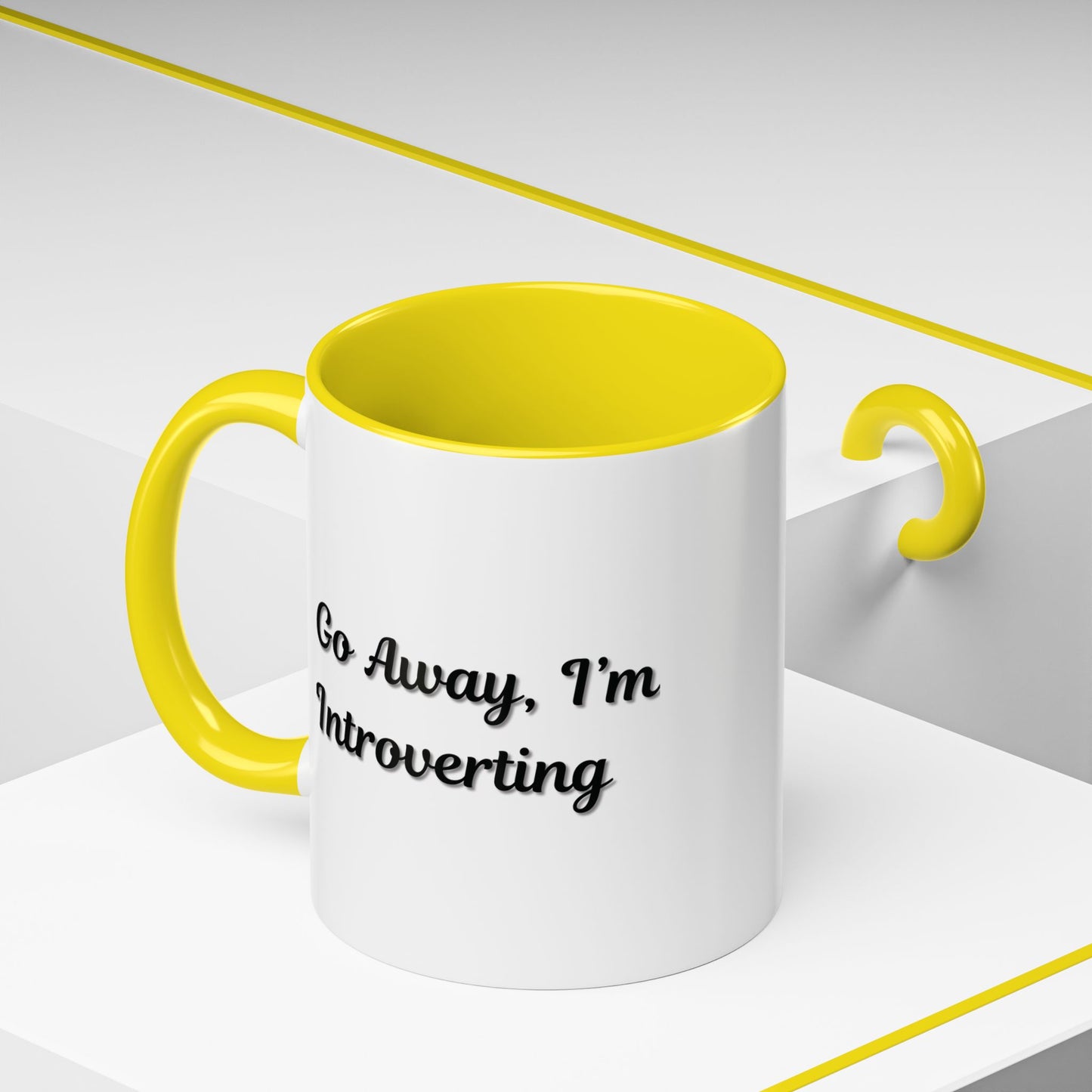 Go Away, I'm Introverting Accent Coffee Mug — Funny Introvert Ceramic Mug (11/15oz)