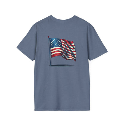 Patriotic Unisex Softstyle T-Shirt, American Flag Tee, USA Pride Shirt, Perfect for Independence Day, Casual Wear - TRV