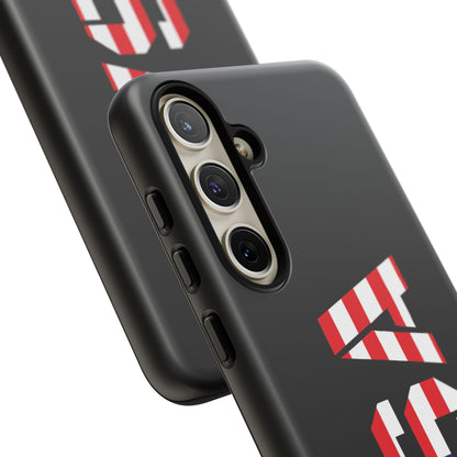 USA patriotic American flag phone case by Printify featuring a rugged design for durable protection.
