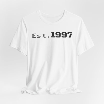 Est. 1997 Unisex Jersey Short Sleeve Tee - Vintage Style, Perfect for Birthdays, Casual Wear, Gifts, Anniversaries, Retro Fashion
