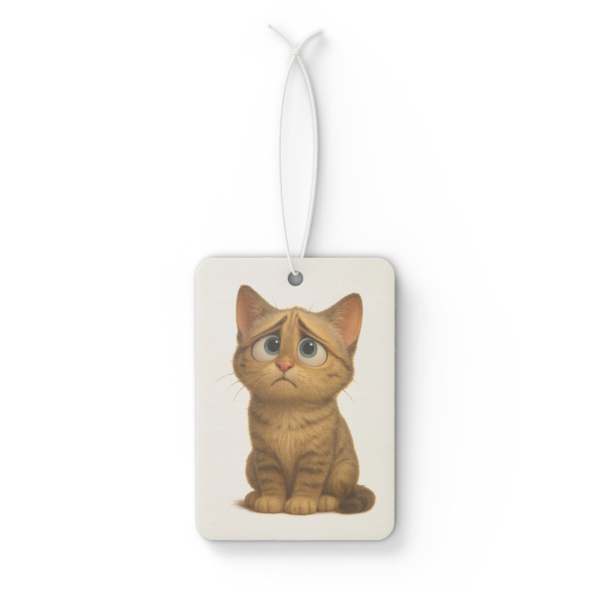 Cute cat-shaped car air freshener accessory by Printify, featuring a fun design for cat lovers.