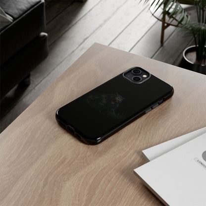Dark monster graphic werewolf phone case by Printify, tough protective cover for smartphones with a fierce, detailed monster design.