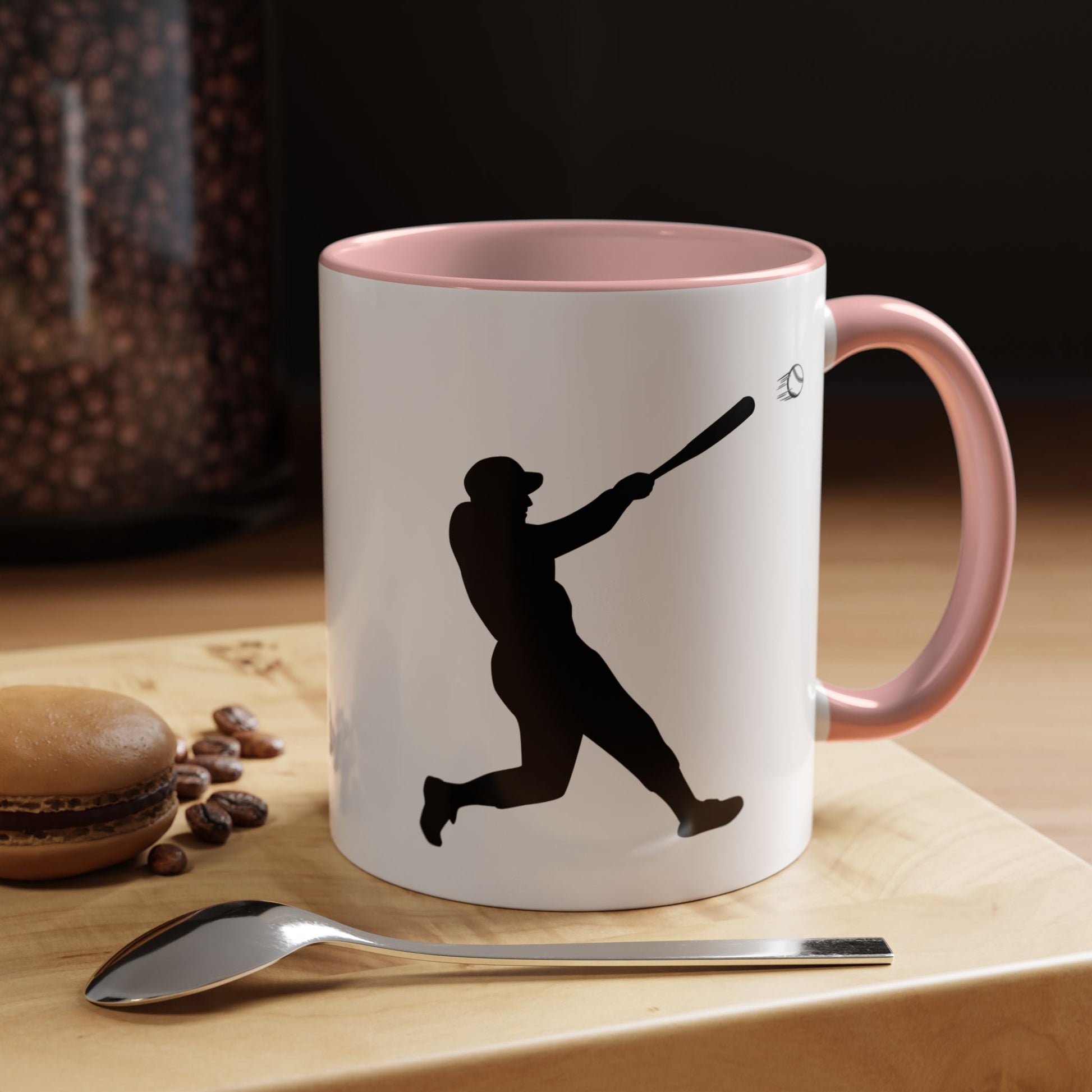 Baseball Player Accent Coffee Mug, Sports Gift, Baseball Lover Mug, Unique Coffee Cup, Personalized Sports Mug - TRV