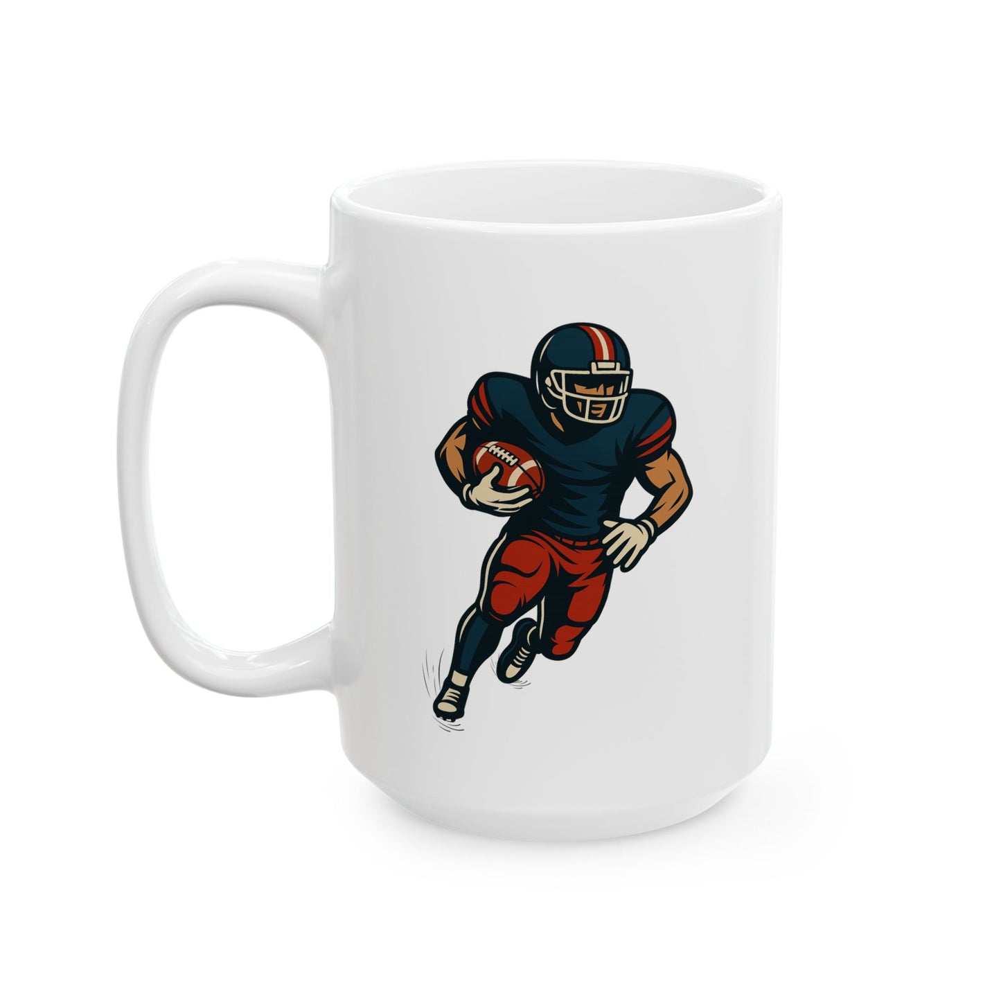 Football Player Ceramic Mug, Sports Fan Gift, Football Lover Coffee Cup, Game Day Drinkware, Quarterback Tea Mug, Touchdown Fan Decor,