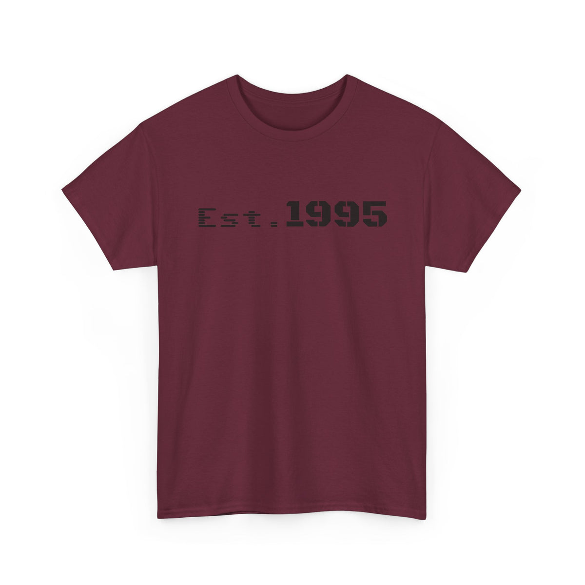 Vintage Est. 1995 T-shirt by Printify featuring minimalist design and "Born in 1995" birthday style.