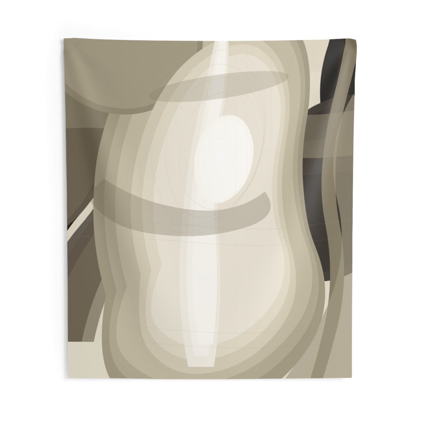 Abstract Neutral Tapestry — Beige Organic Shape Wall Art