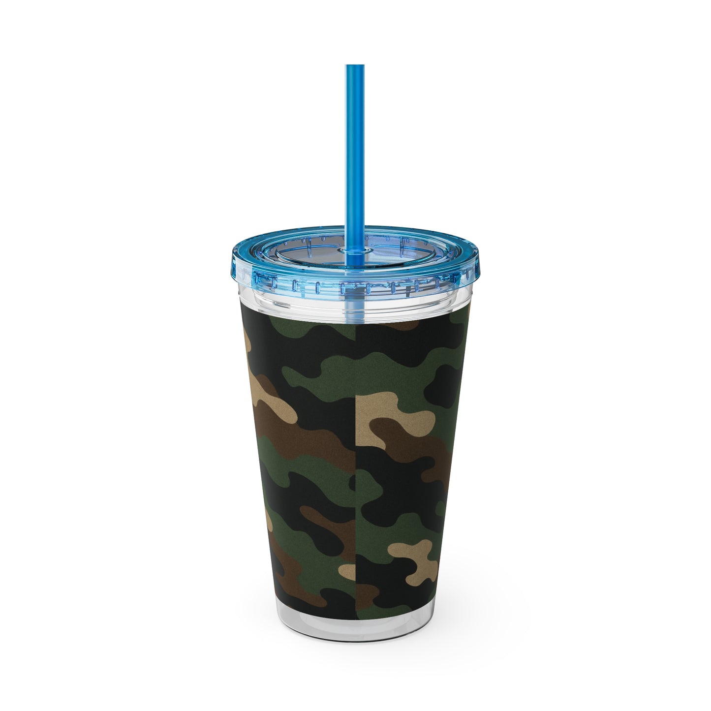 Stylish Camo Tumbler, 16oz Cup with Straw, Perfect for Outdoor Adventures, Gifts for Him, Travel Mug, Eco-friendly Drinkware, Camping - TRV