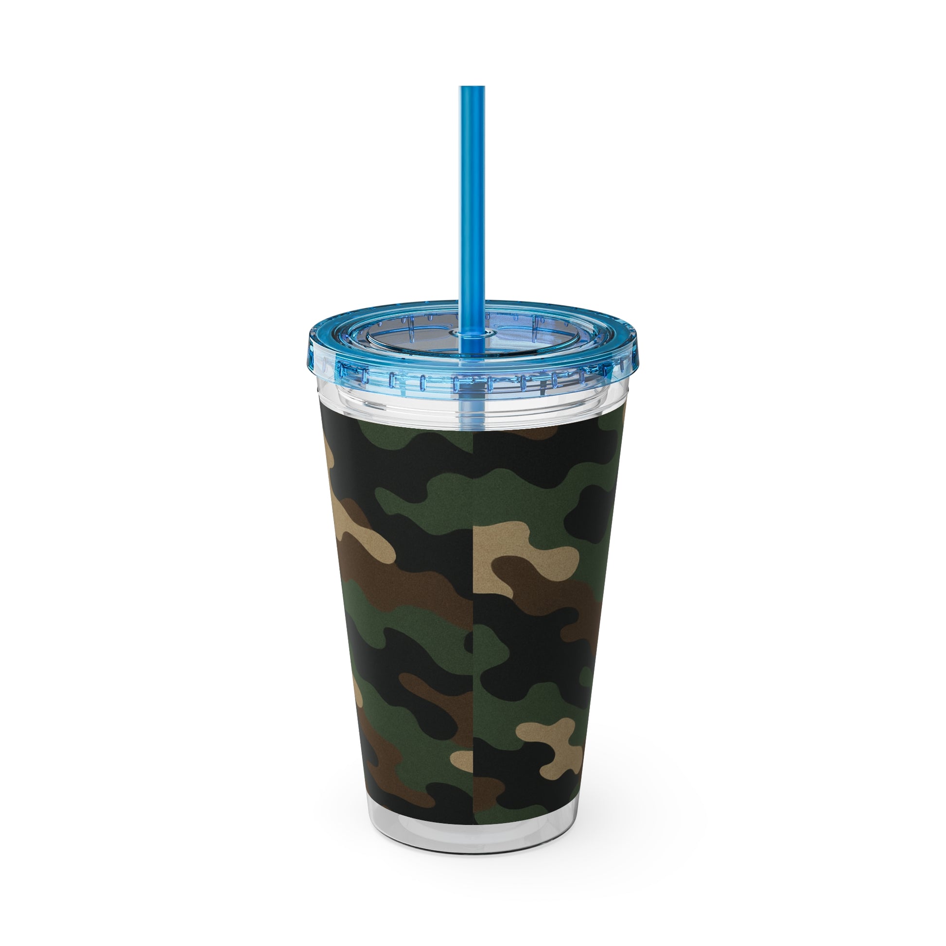 Stylish Camo Tumbler, 16oz Cup with Straw, Perfect for Outdoor Adventures, Gifts for Him, Travel Mug, Eco-friendly Drinkware, Camping - TRV
