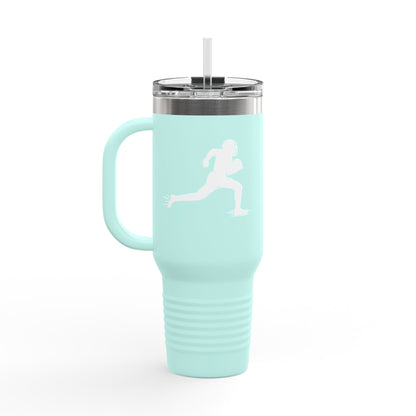 Football Player Coffee Tumbler, Insulated Travel Mug for Active Lifestyles, Sporty Drinkware for On-the-Go, Perfect Gift for Athletes