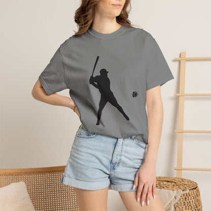 Unisex Baseball Silhouette Tee, Casual Wear, Sports Fan Apparel, Gift for Athletes, Summer Outing Outfit, Soft Cotton Shirt