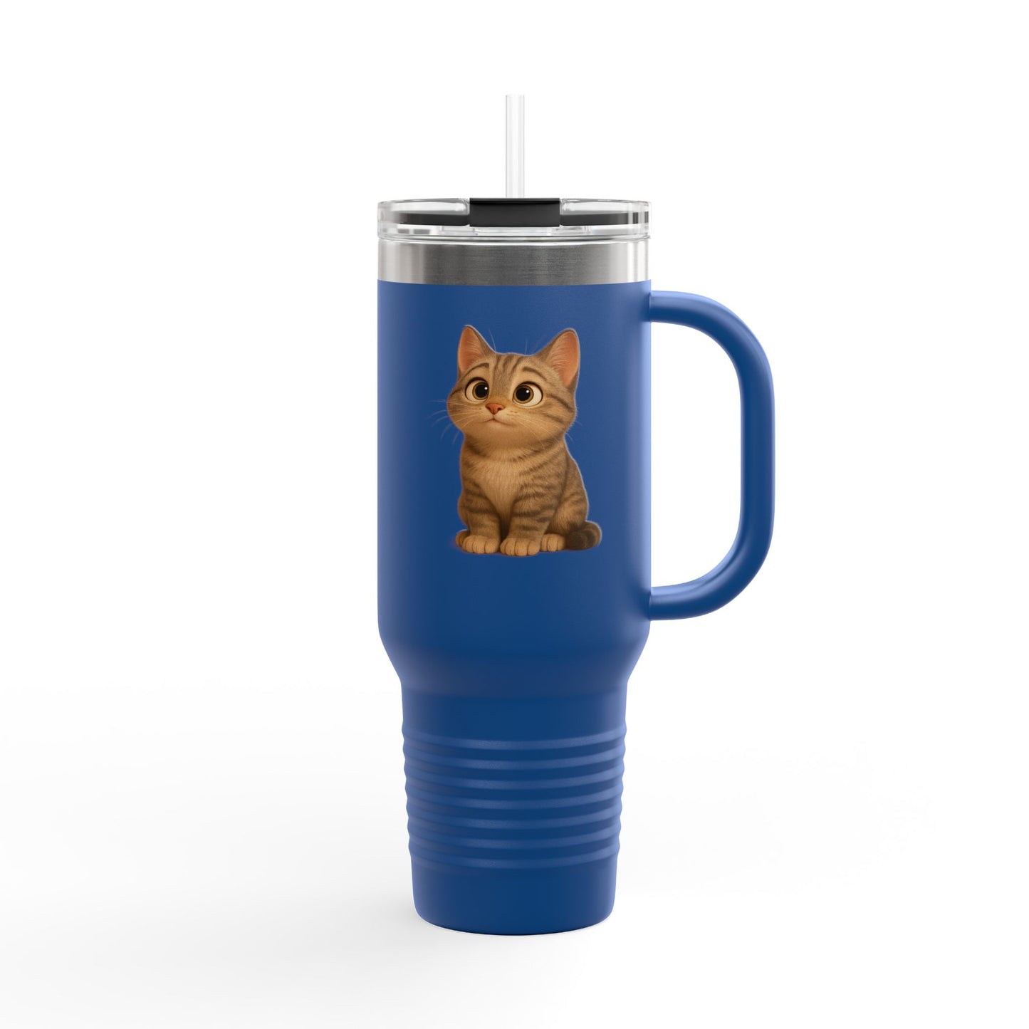 Cute Cat Insulated Travel Mug, Perfect for Pet Lovers, 40oz Coffee Cup, Travel Tumbler, Gift for Cat Lovers, Customizable Mug - TRV