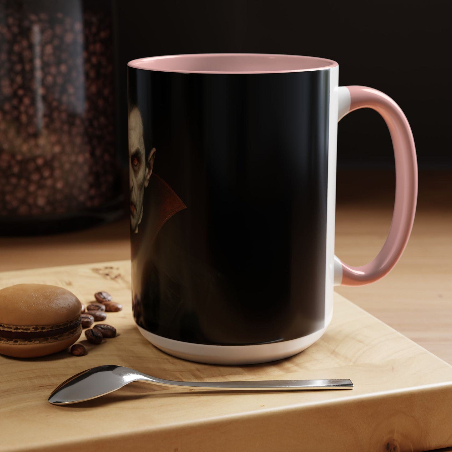 Gothic Dracula Vampire Accent Coffee Mug | Spooky Halloween Gift, Unique Home Decor, Collector's Mug, Coffee Lover's Gift