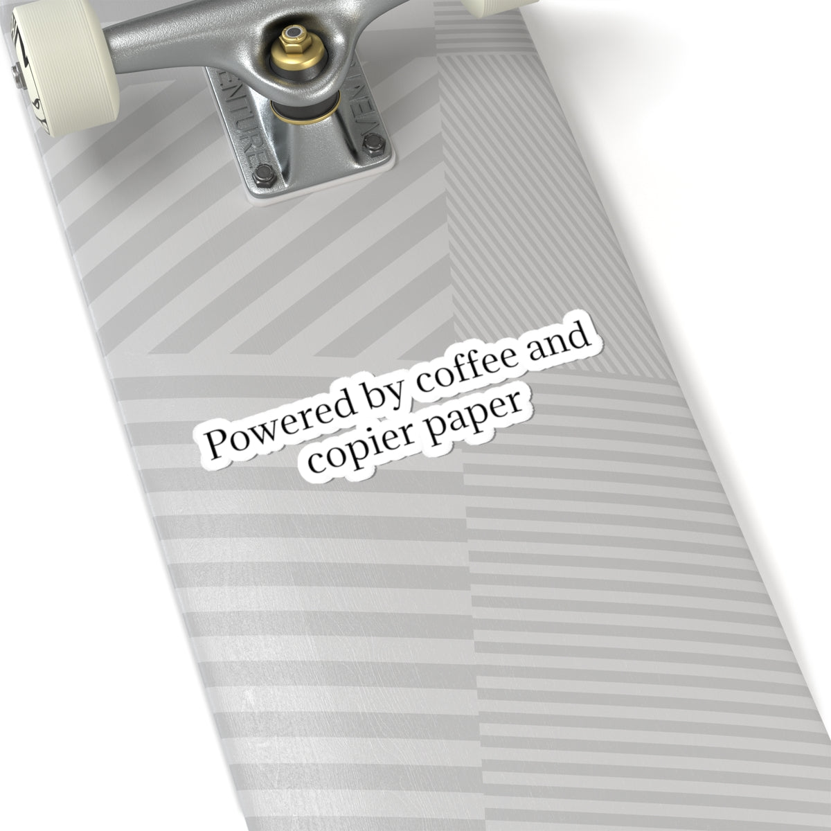 Powered by Coffee and Copier Paper Kiss-Cut Sticker — Funny Office Laptop Decal